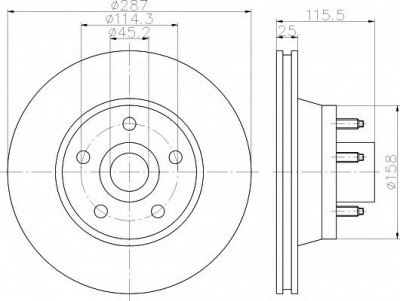 HELLA PAGID 8dd355119801 -  Тормозной диск